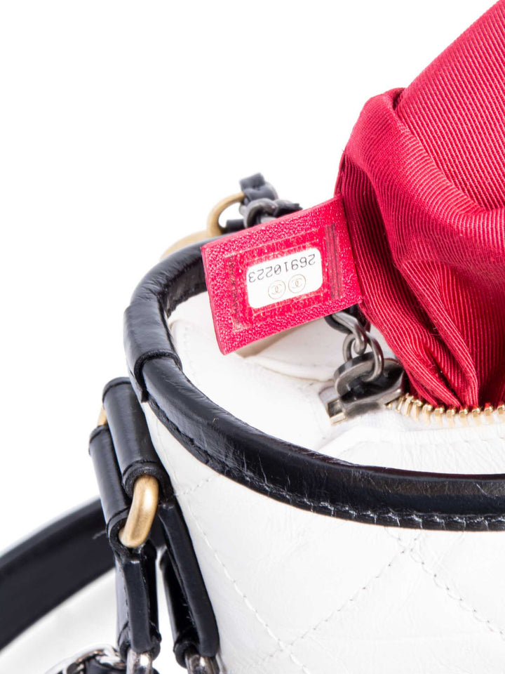 Top Quality Chanel Quilted Leather Mini Gabrielle Messenger Bag White Black