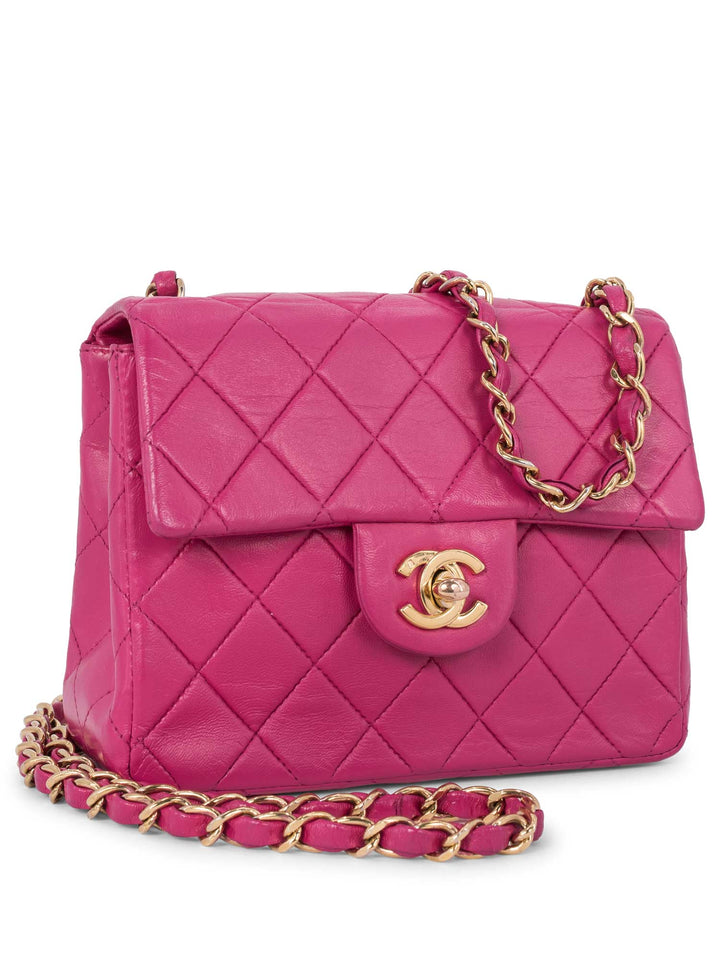 Top Quality Chanel Quilted Leather Mini Messenger Bag Pink