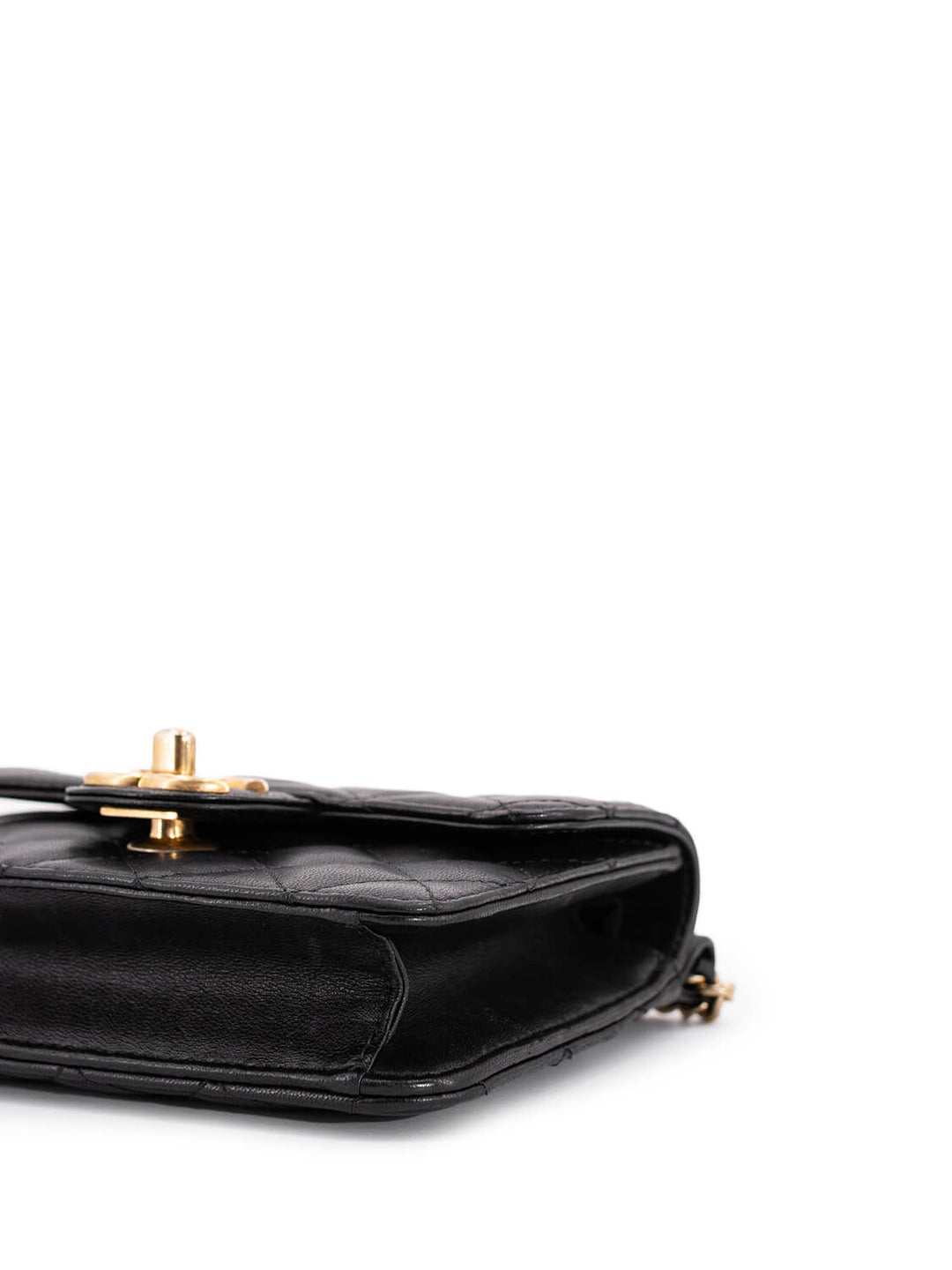 Top Quality Chanel Quilted Leather Mini Square Flap Bag Black