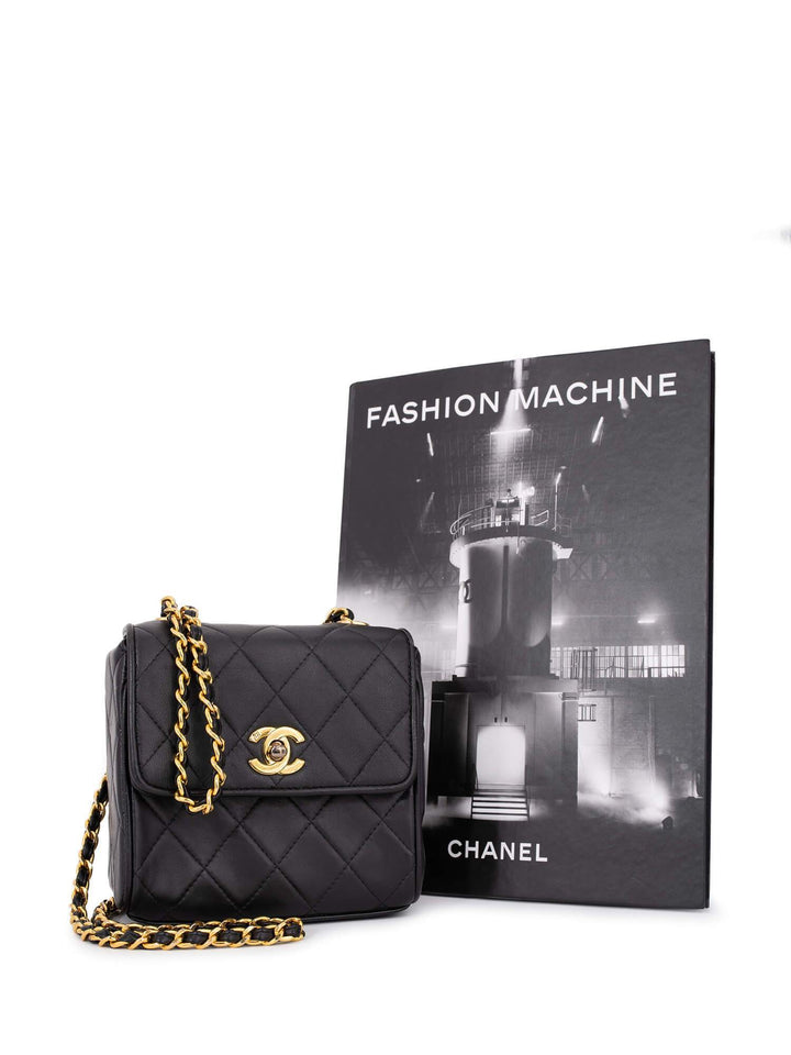Top Quality Chanel Quilted Leather Mini Square Flap Bag Black