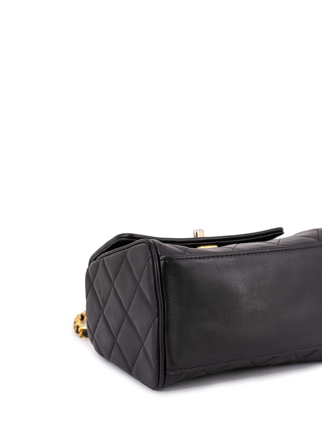 Top Quality Chanel Quilted Leather Mini Square Flap Bag Black
