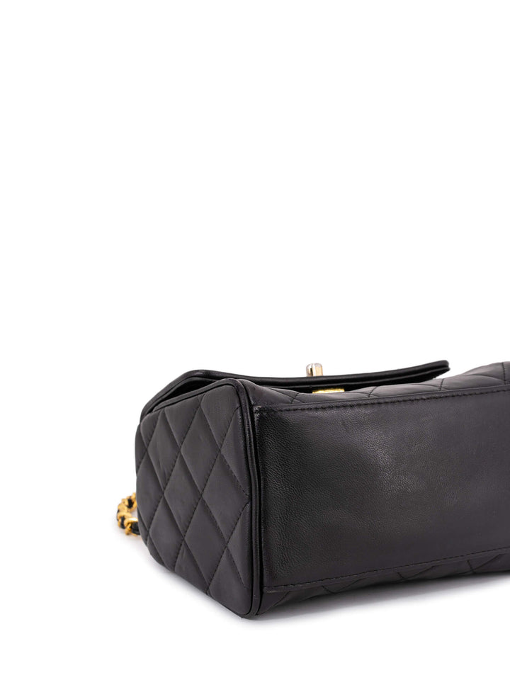 Top Quality Chanel Quilted Leather Mini Square Flap Bag Black