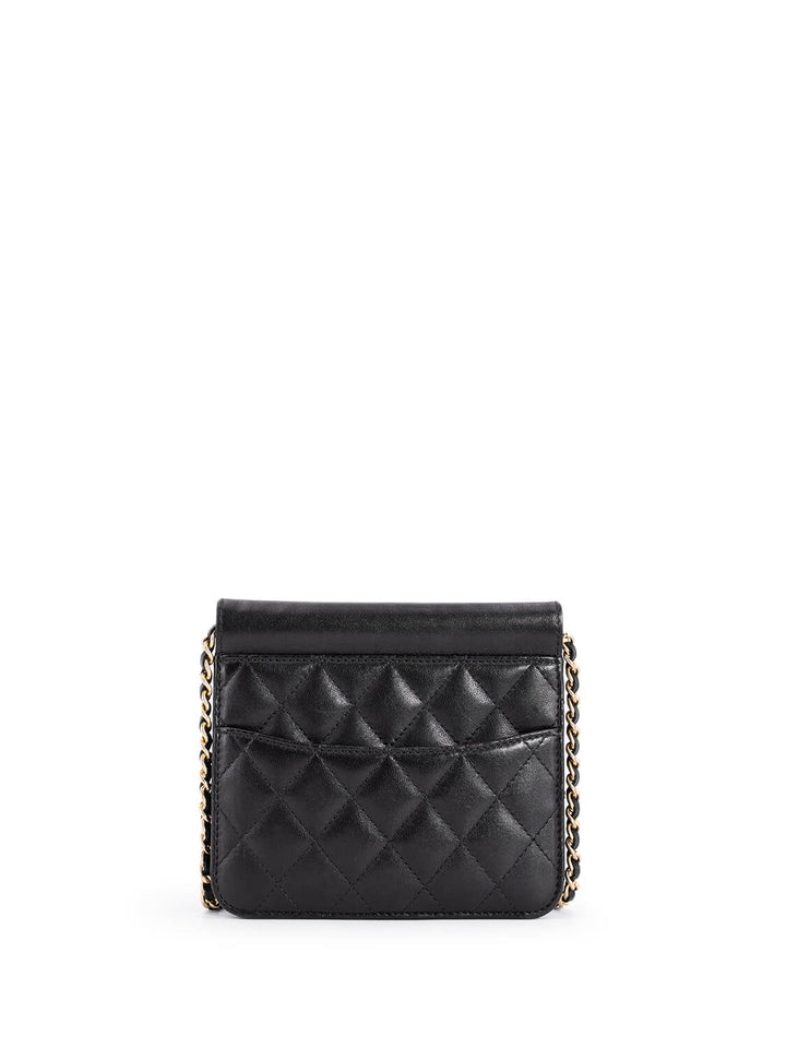Top Quality Chanel Quilted Leather Mini Square Flap Bag Black