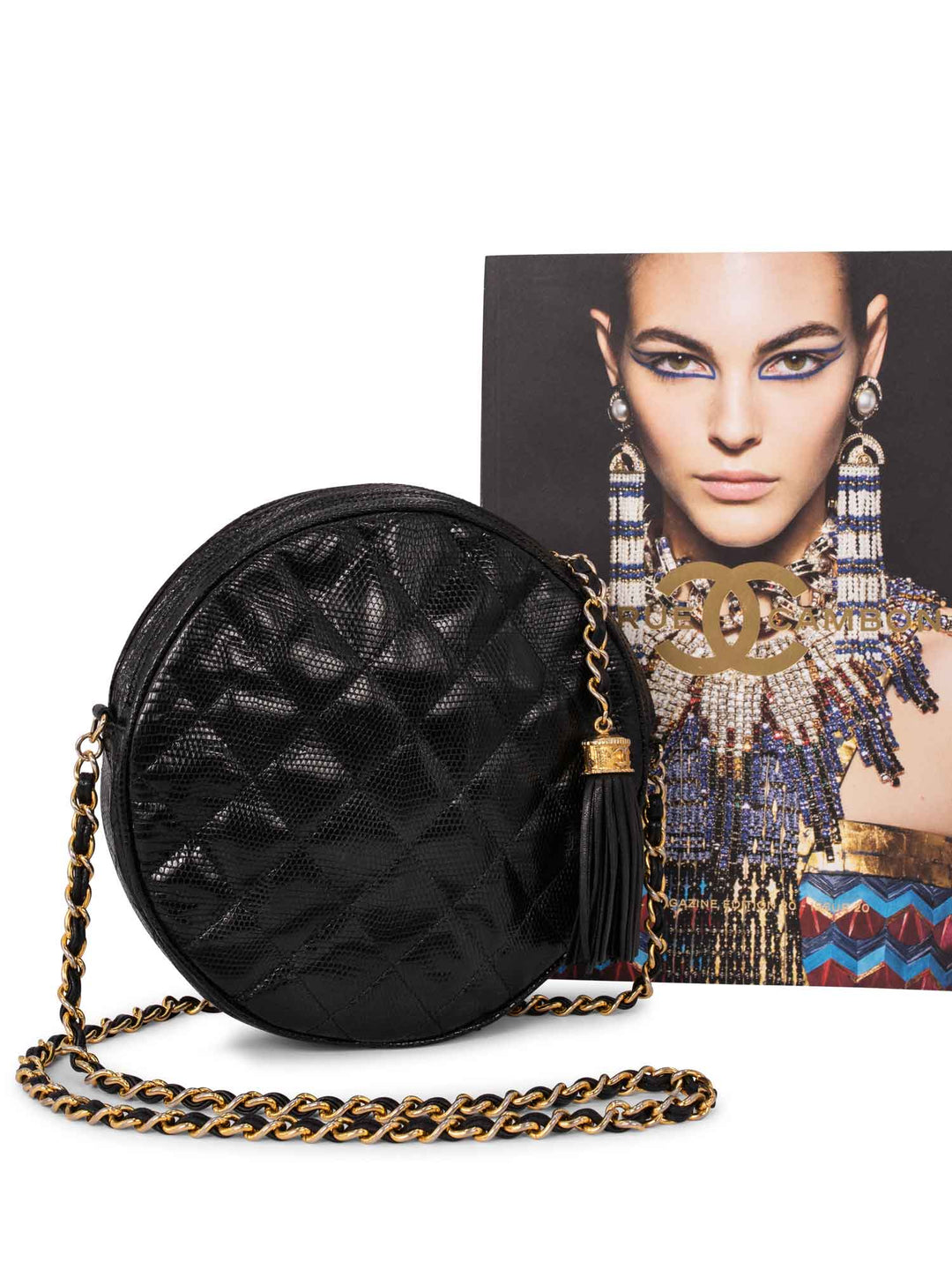 Top Quality Chanel Quilted Leather Round Tassel Messenger Bag Black