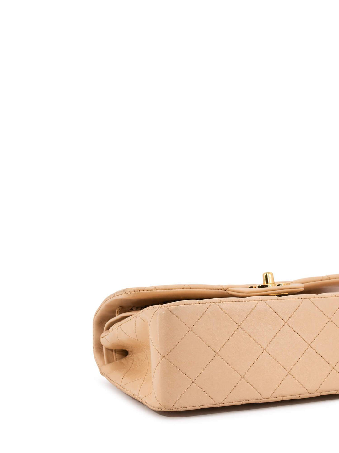 Top Quality Chanel Quilted Leather Small Double Flap Bag Beige