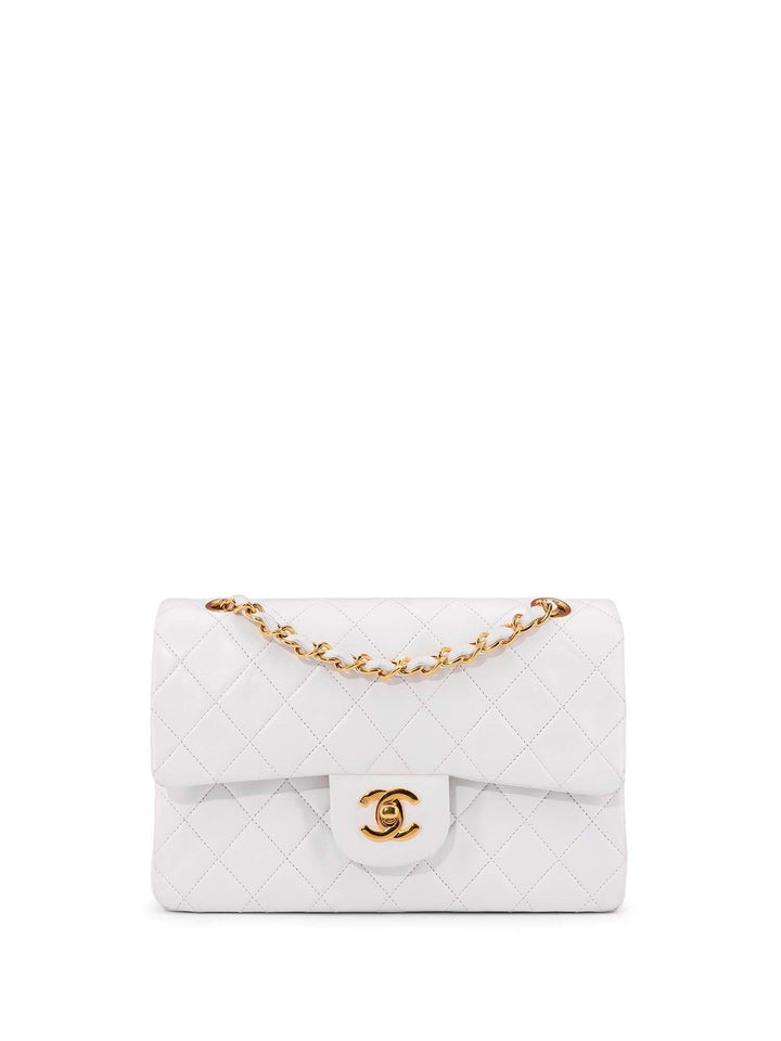 Top Quality Chanel Quilted Leather Small Double Flap Bag White