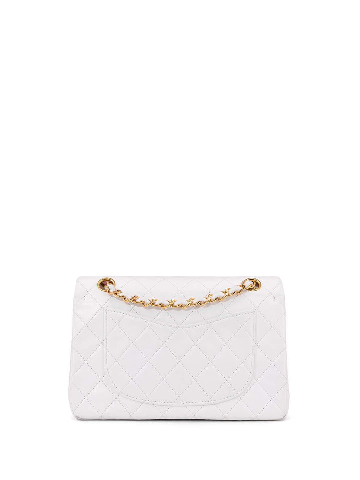 Top Quality Chanel Quilted Leather Small Double Flap Bag White
