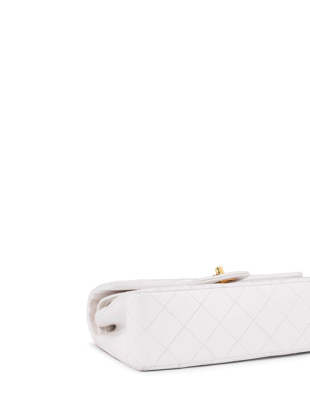 Top Quality Chanel Quilted Leather Small Double Flap Bag White