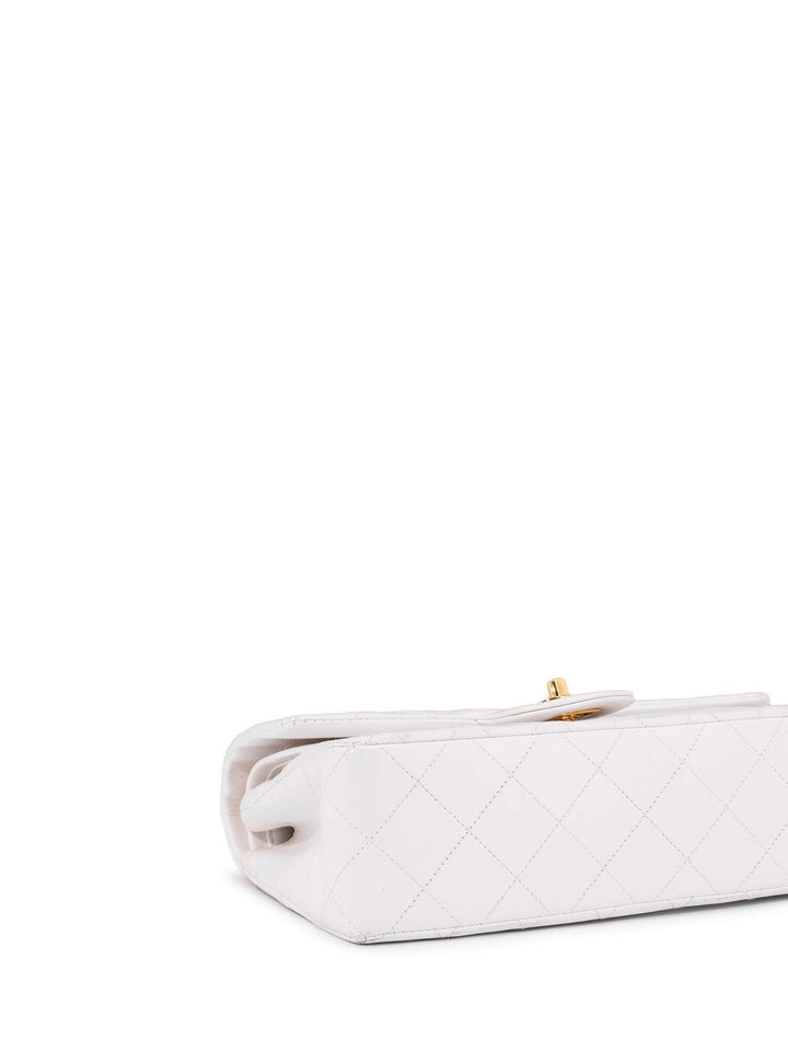 Top Quality Chanel Quilted Leather Small Double Flap Bag White