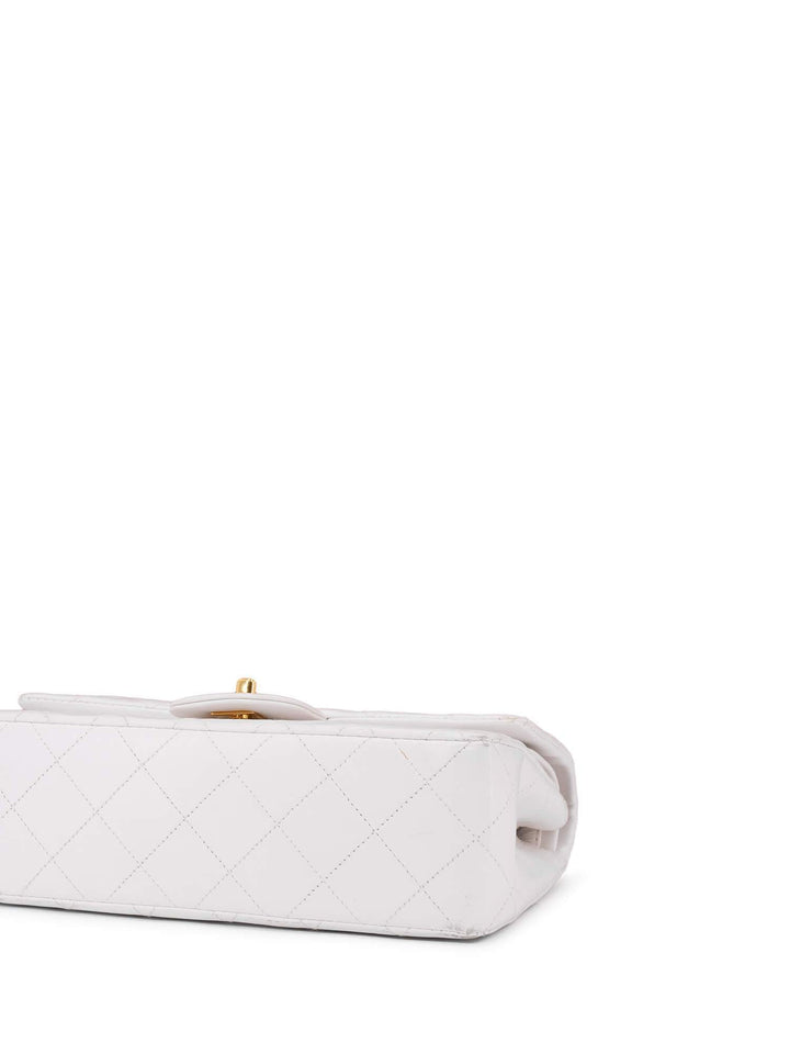 Top Quality Chanel Quilted Leather Small Double Flap Bag White