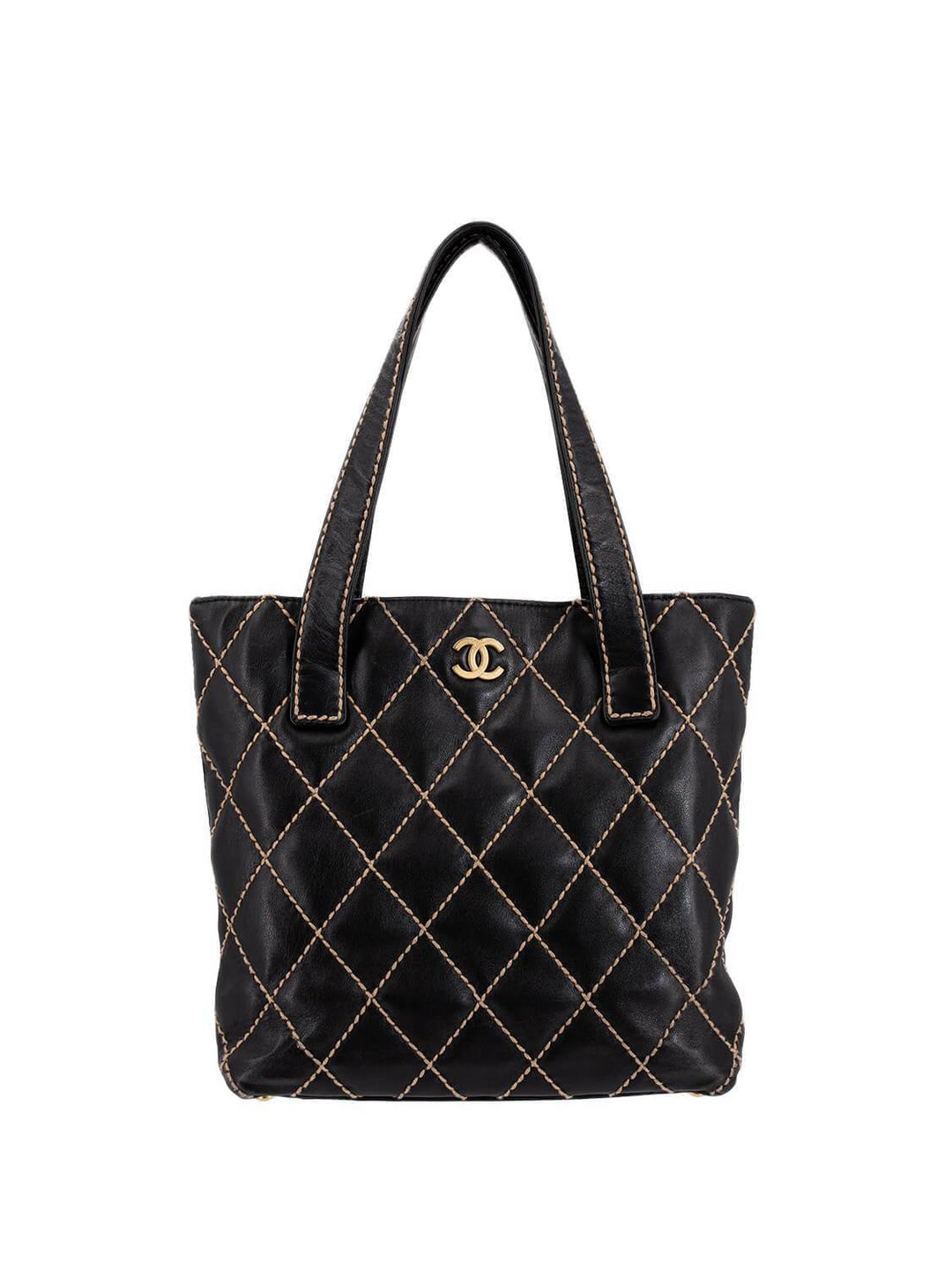 Top Quality Chanel Quilted Leather Surpique Bag Black