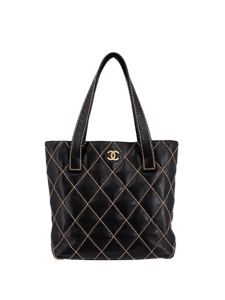 Top Quality Chanel Quilted Leather Surpique Bag Black