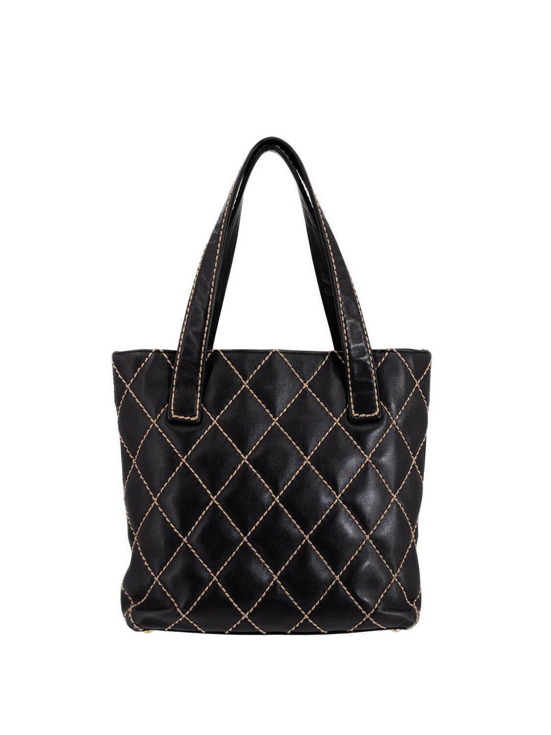 Top Quality Chanel Quilted Leather Surpique Bag Black