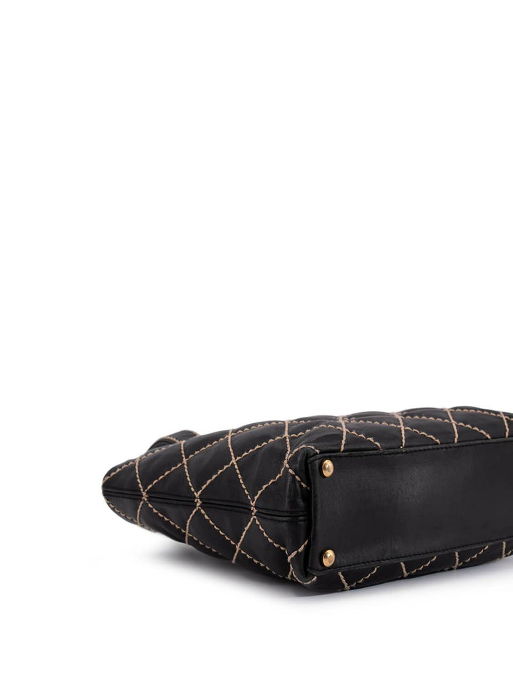 Top Quality Chanel Quilted Leather Surpique Bag Black