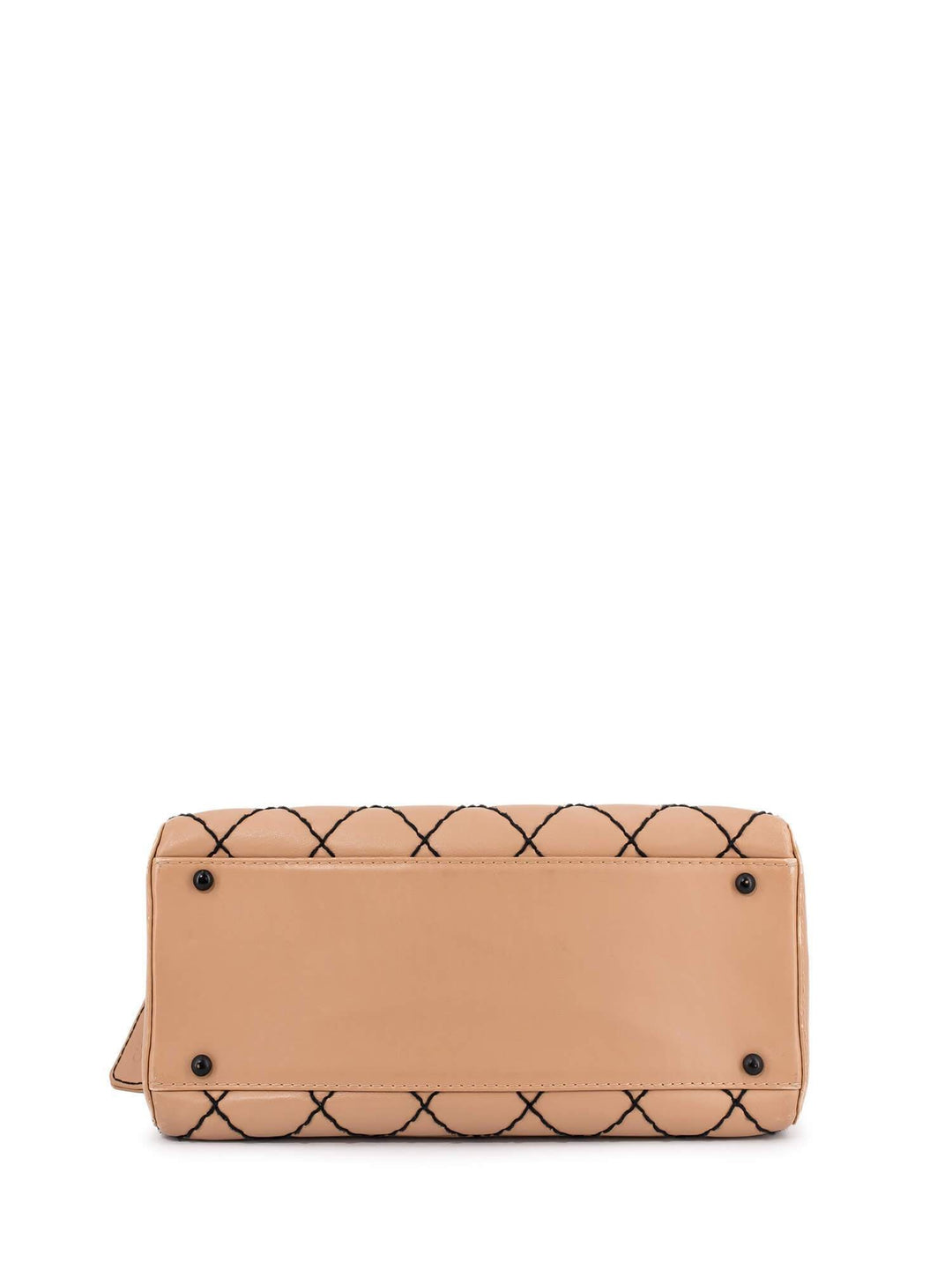 Top Quality Chanel Quilted Leather Surpique Bowler Bag Beige