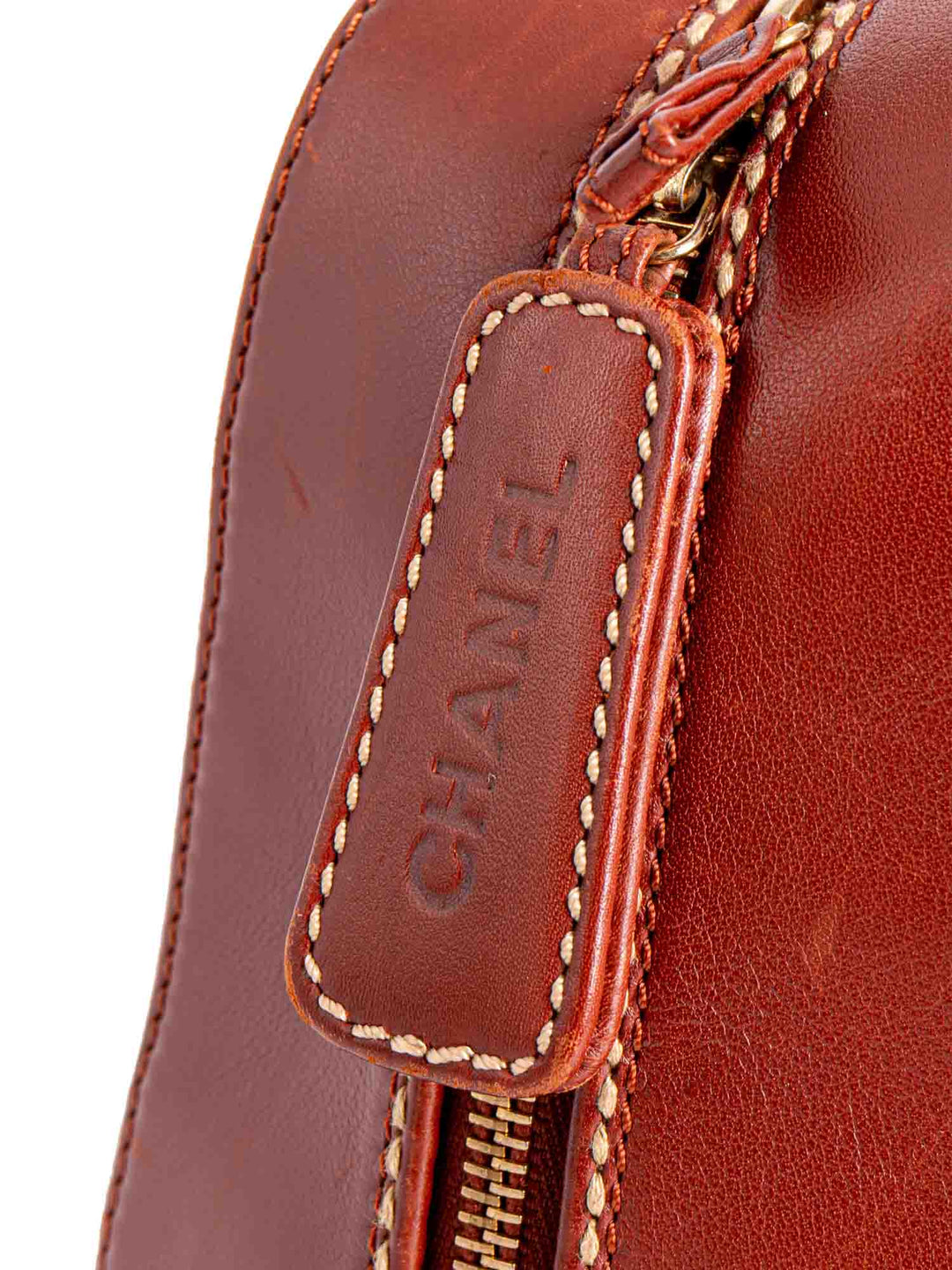 Top Quality Chanel Quilted Leather Surpique Bowler Bag Brown