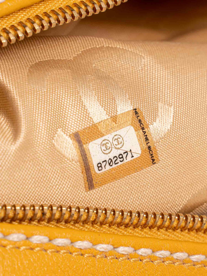 Top Quality Chanel Quilted Leather Top Handle Bag Yellow