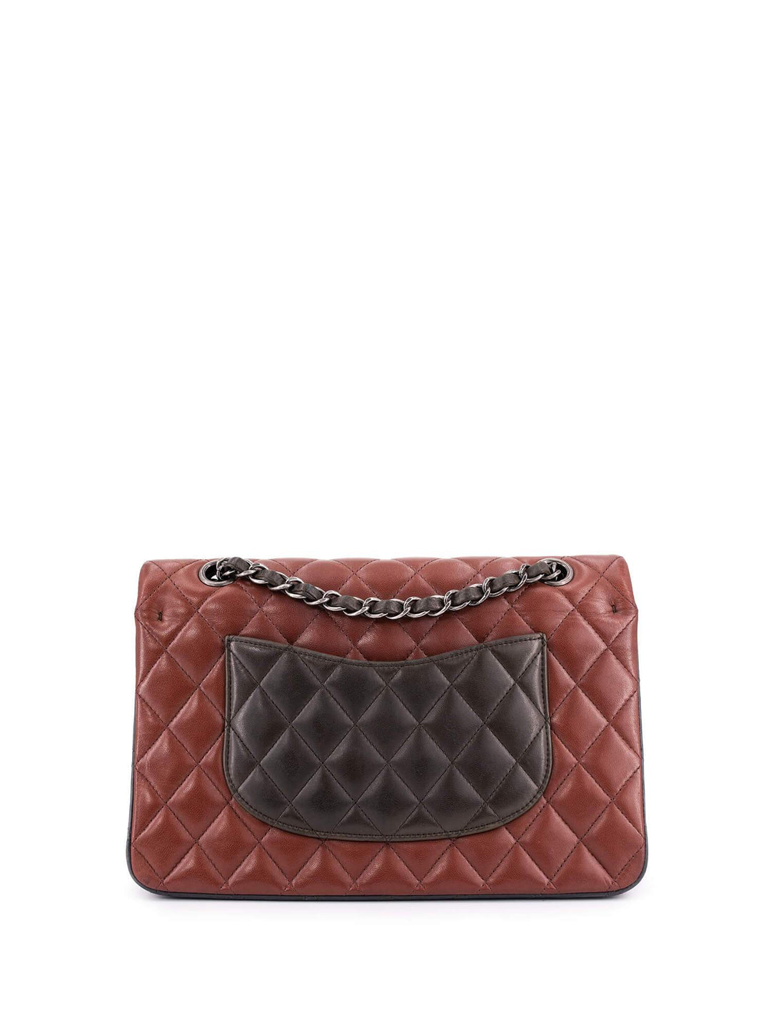 Top Quality Chanel Quilted Leather Tri-Color Medium Double Flap Bag Burgundy