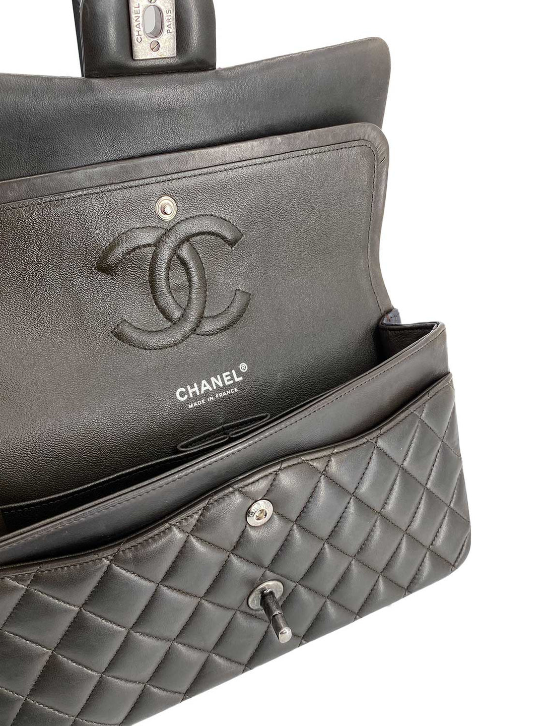 Top Quality Chanel Quilted Leather Tri-Color Medium Double Flap Bag Burgundy