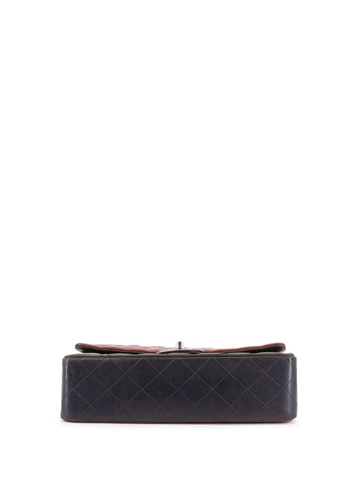 Top Quality Chanel Quilted Leather Tri-Color Medium Double Flap Bag Burgundy