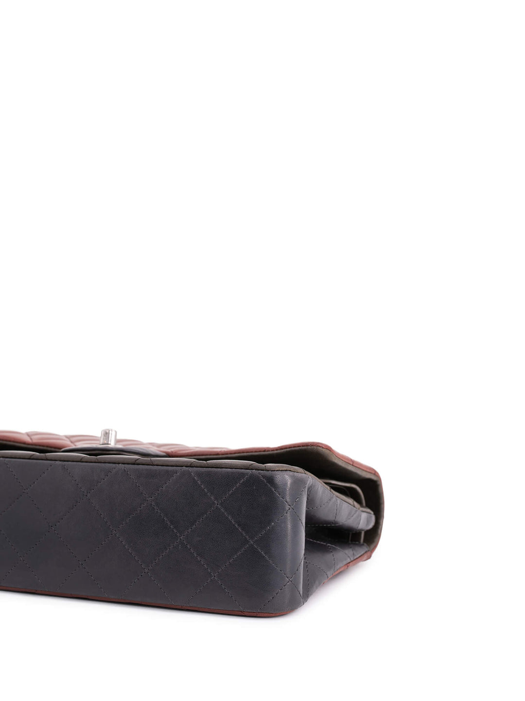 Top Quality Chanel Quilted Leather Tri-Color Medium Double Flap Bag Burgundy