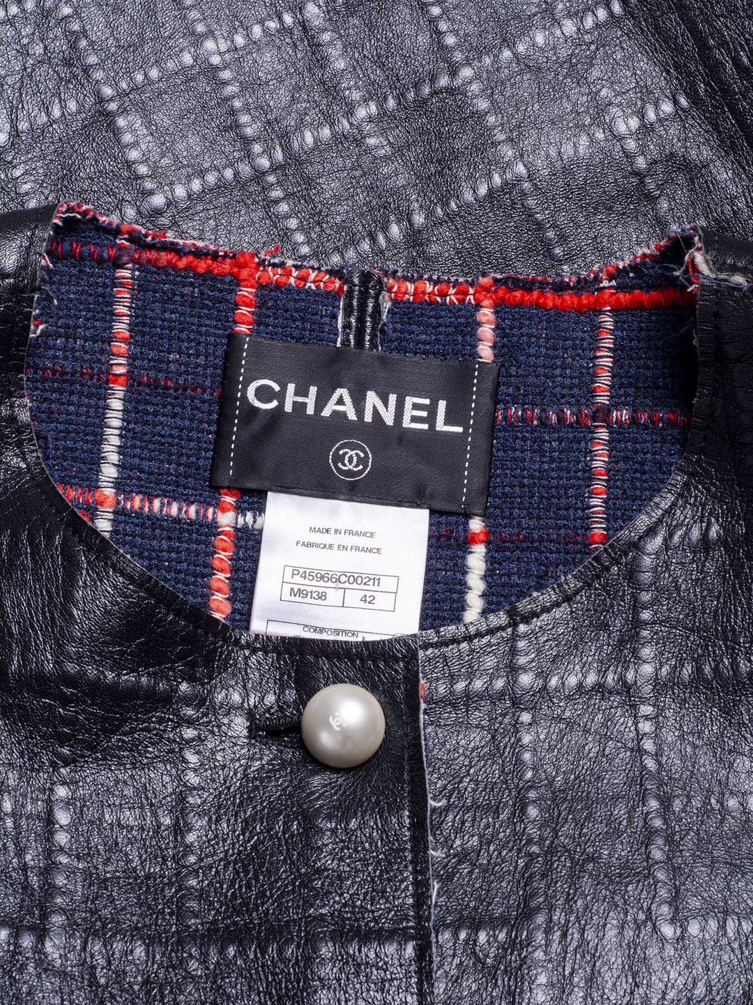 Top Quality Chanel Quilted Leather Tweed Fringe Jacket Black