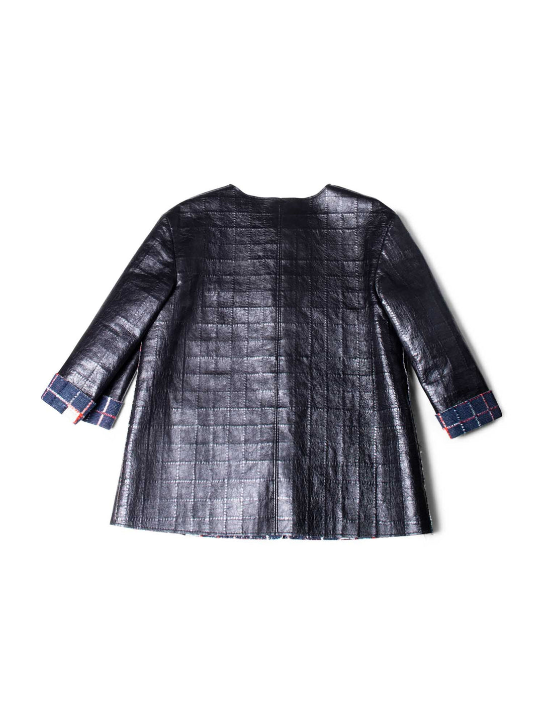 Top Quality Chanel Quilted Leather Tweed Fringe Jacket Black