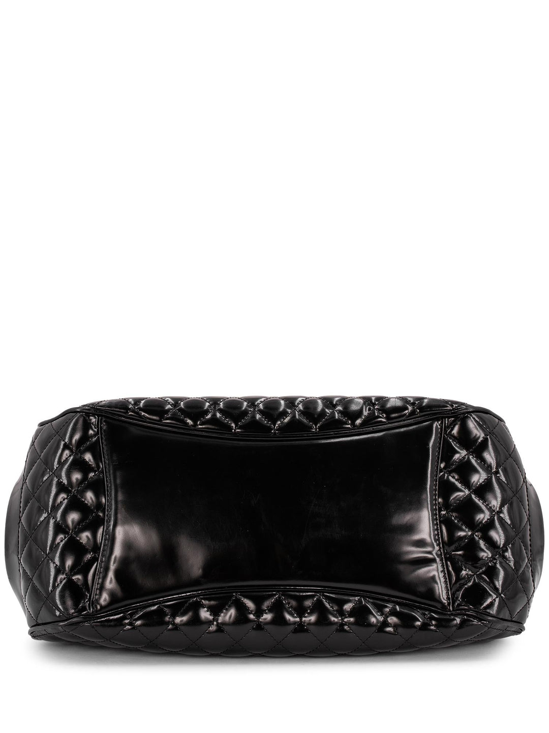 Top Quality Chanel Quilted Patent Leather CC Logo Top Handle Bag Black