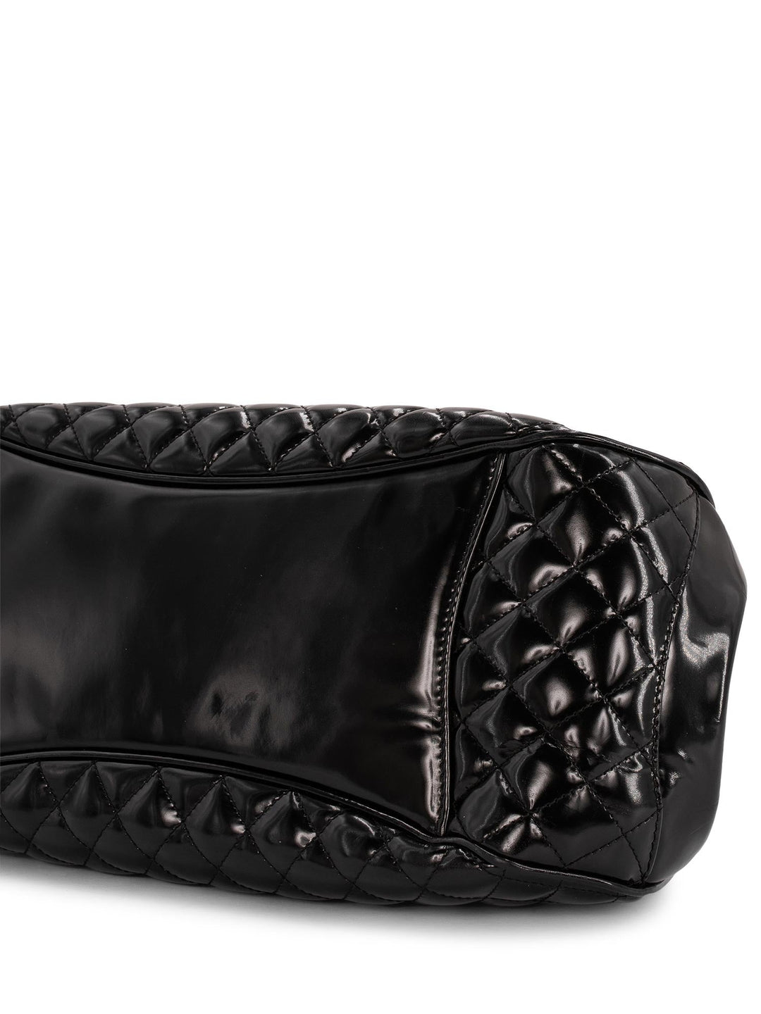 Top Quality Chanel Quilted Patent Leather CC Logo Top Handle Bag Black