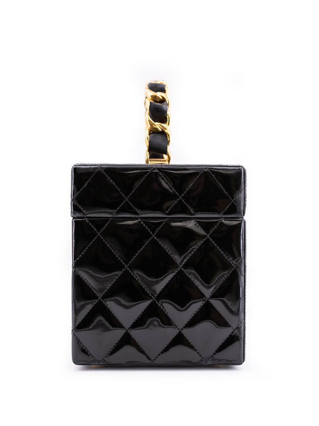 Top Quality Chanel Quilted Patent Leather CC Trunk Bag Black