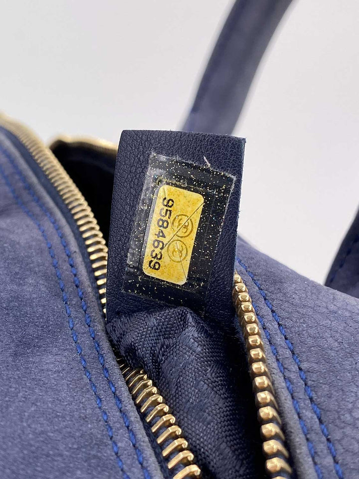 Top Quality Chanel Quilted Soft Caviar Leather Mini Tassel Bowling Bag Blue