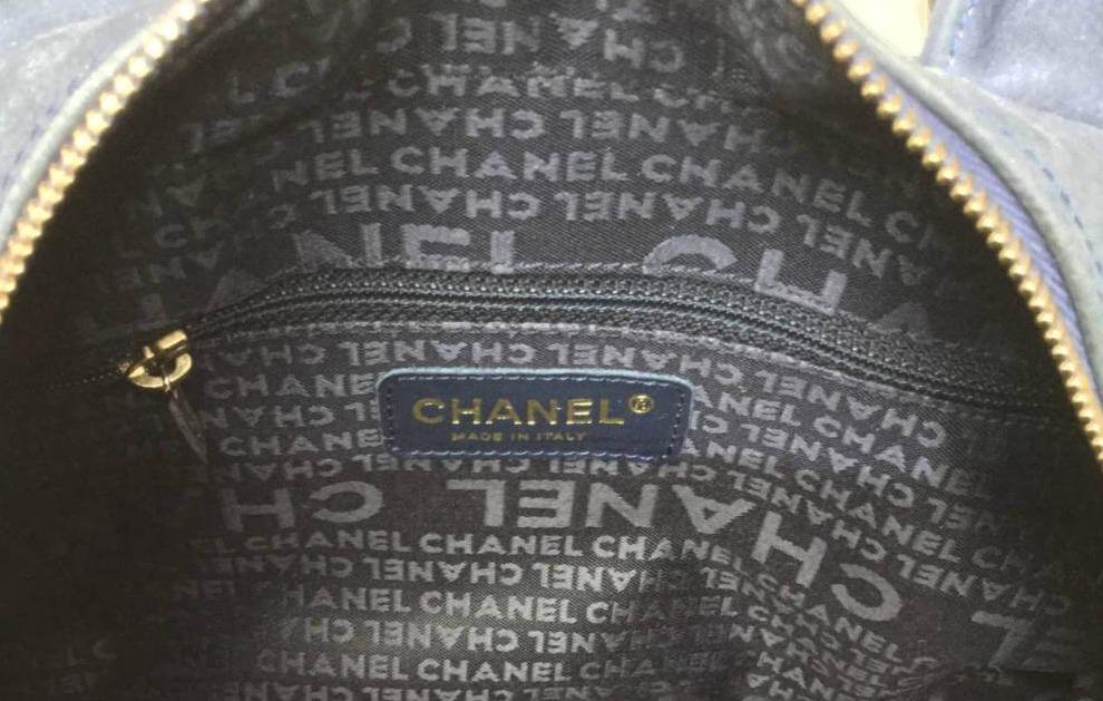 Top Quality Chanel Quilted Soft Caviar Leather Mini Tassel Bowling Bag Blue