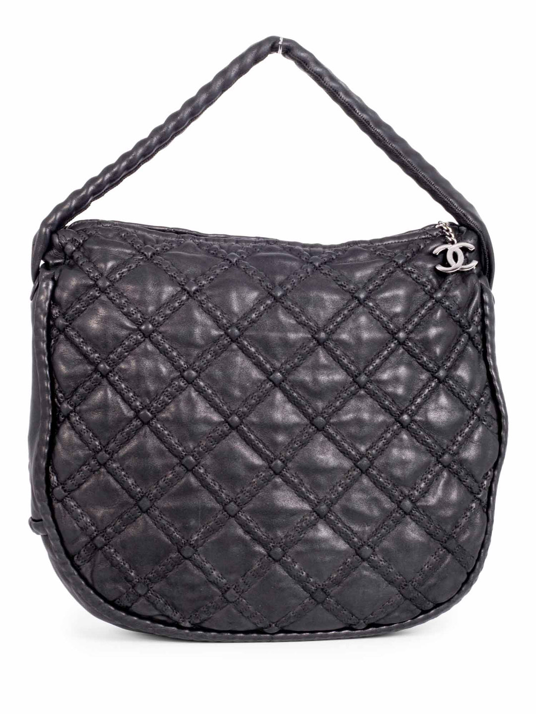 Top Quality Chanel Quilted Soft Leather Hobo Bag Black