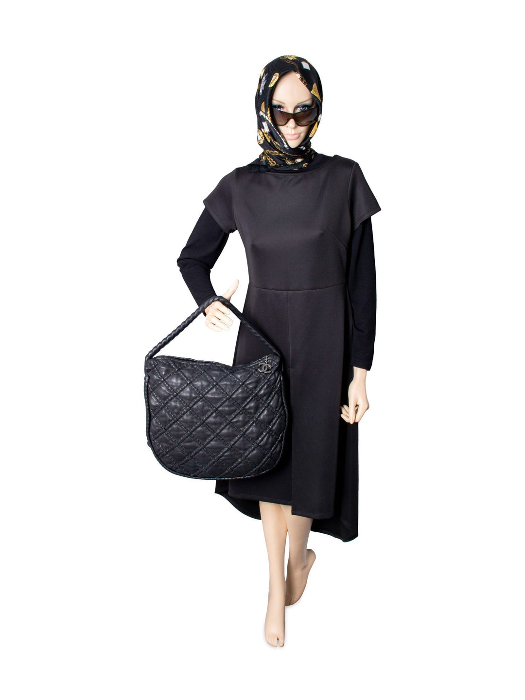 Top Quality Chanel Quilted Soft Leather Hobo Bag Black