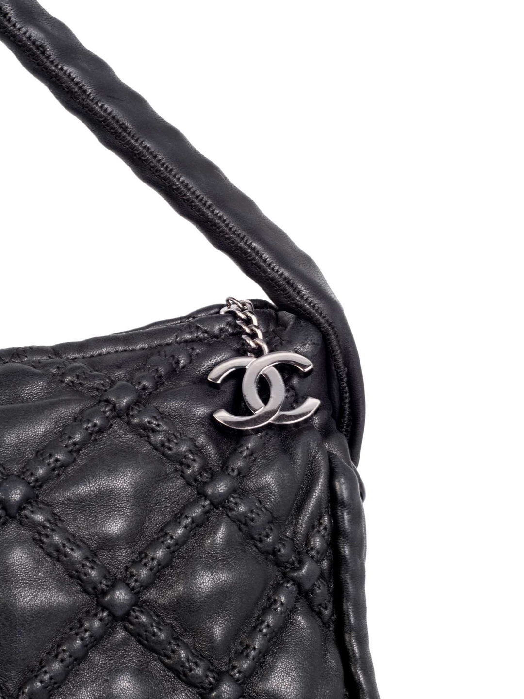 Top Quality Chanel Quilted Soft Leather Hobo Bag Black
