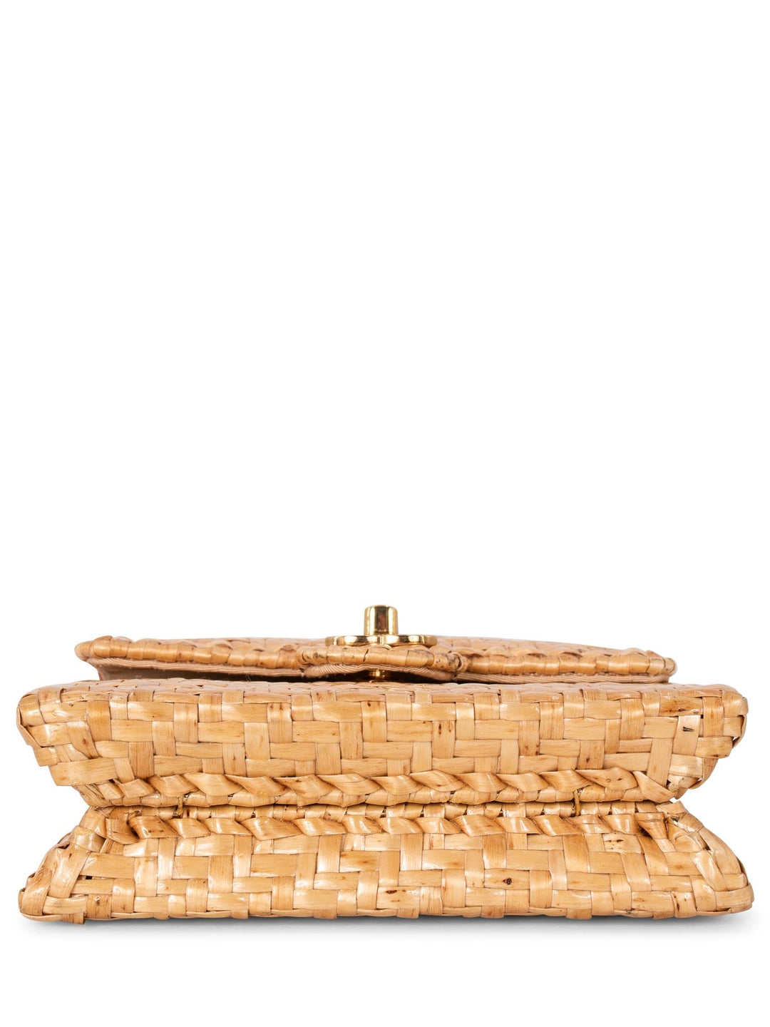 Top Quality Chanel Raffia Straw Woven Mini Square Bag Gold