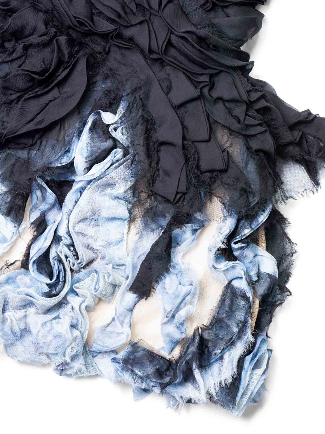 Top Quality Chanel Runway CC Logo Knit Ruffle Mini Dress Blue Black