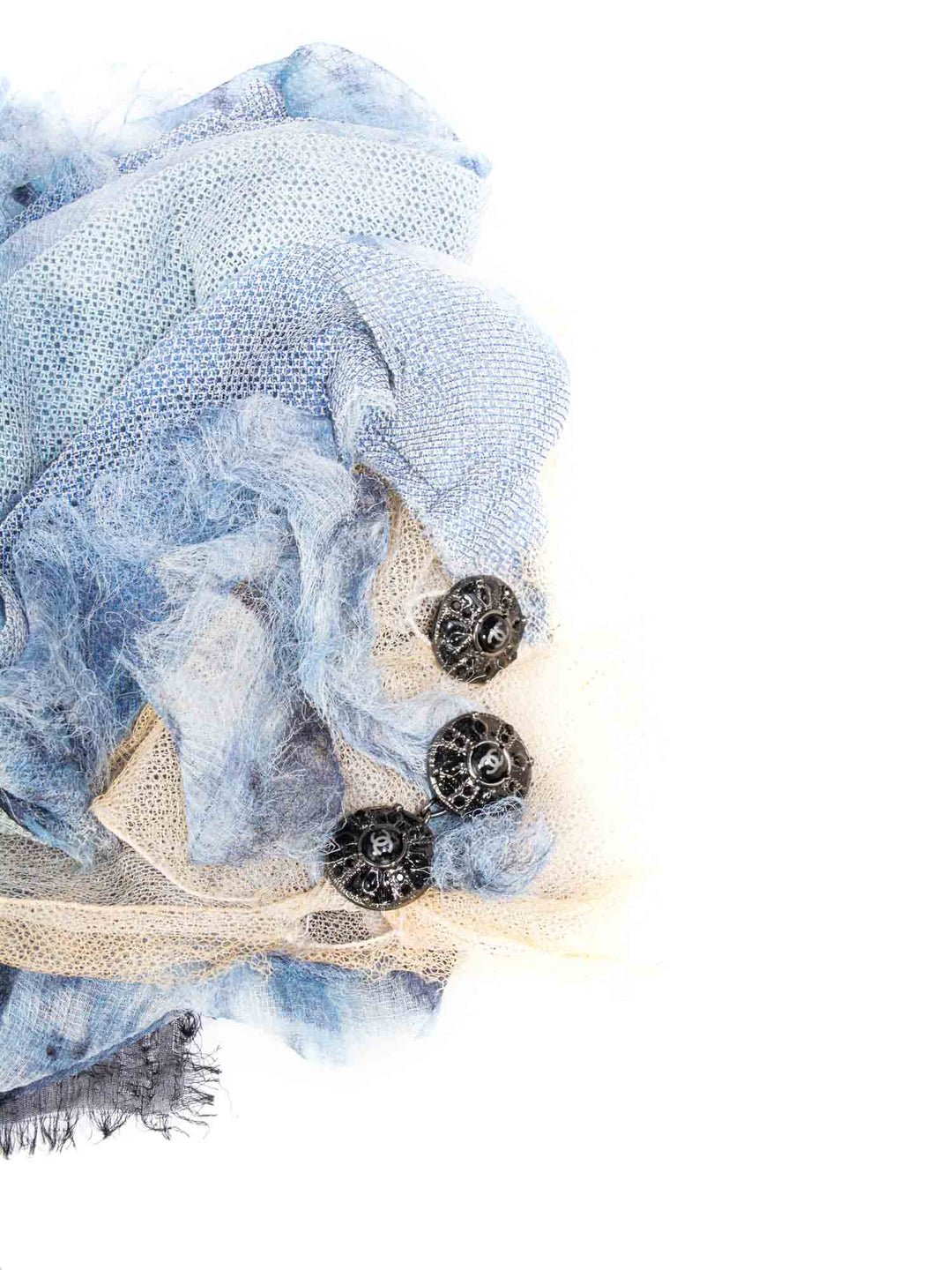 Top Quality Chanel Runway CC Logo Knit Ruffle Mini Dress Blue Black