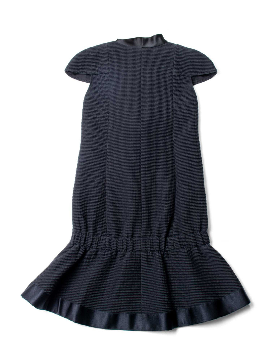 Top Quality Chanel Runway CC Logo White Collar Bow Mini Dress Black White