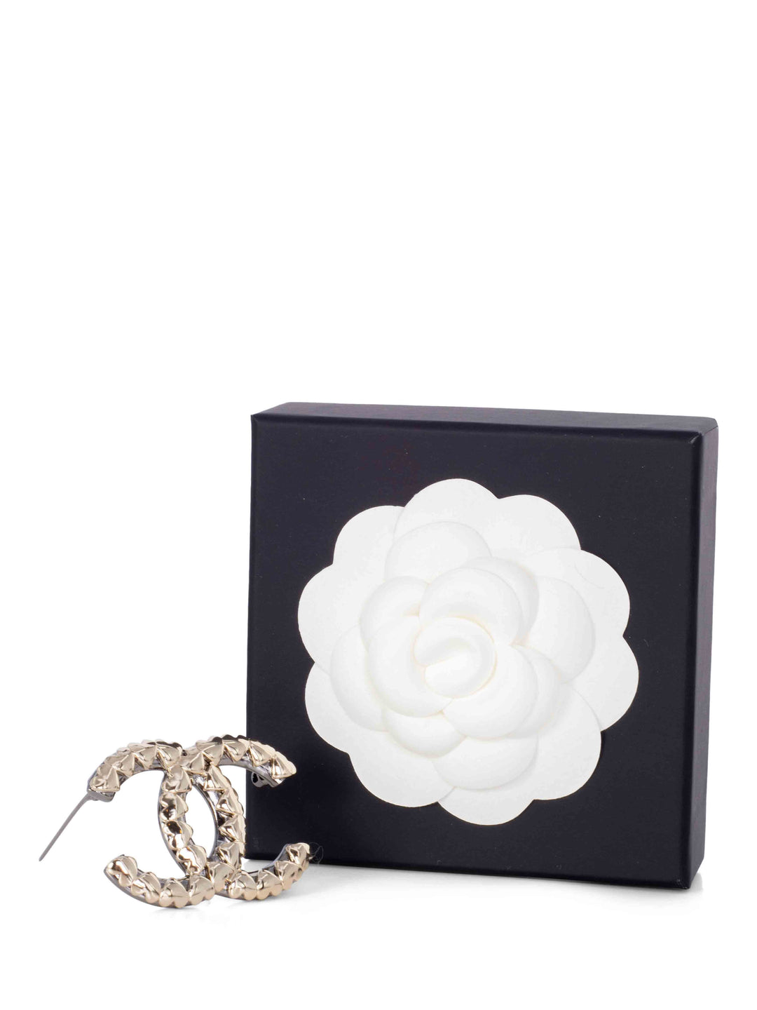 Top Quality Chanel Ruthenium CC Logo Large Pin Brooch Gold