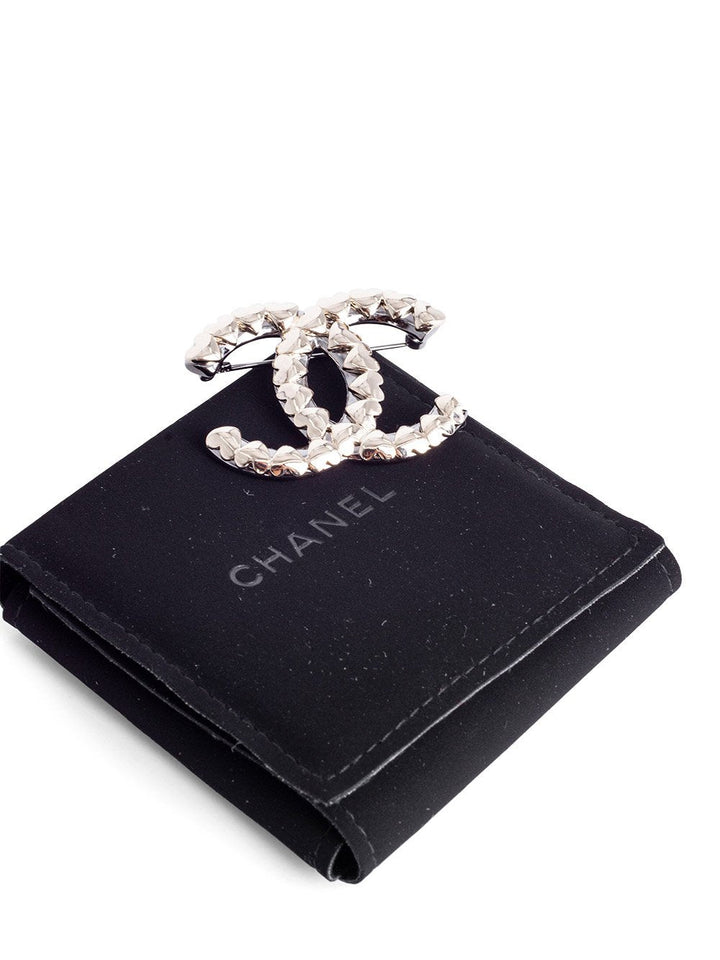Top Quality Chanel Ruthenium CC Logo Large Pin Brooch Gold