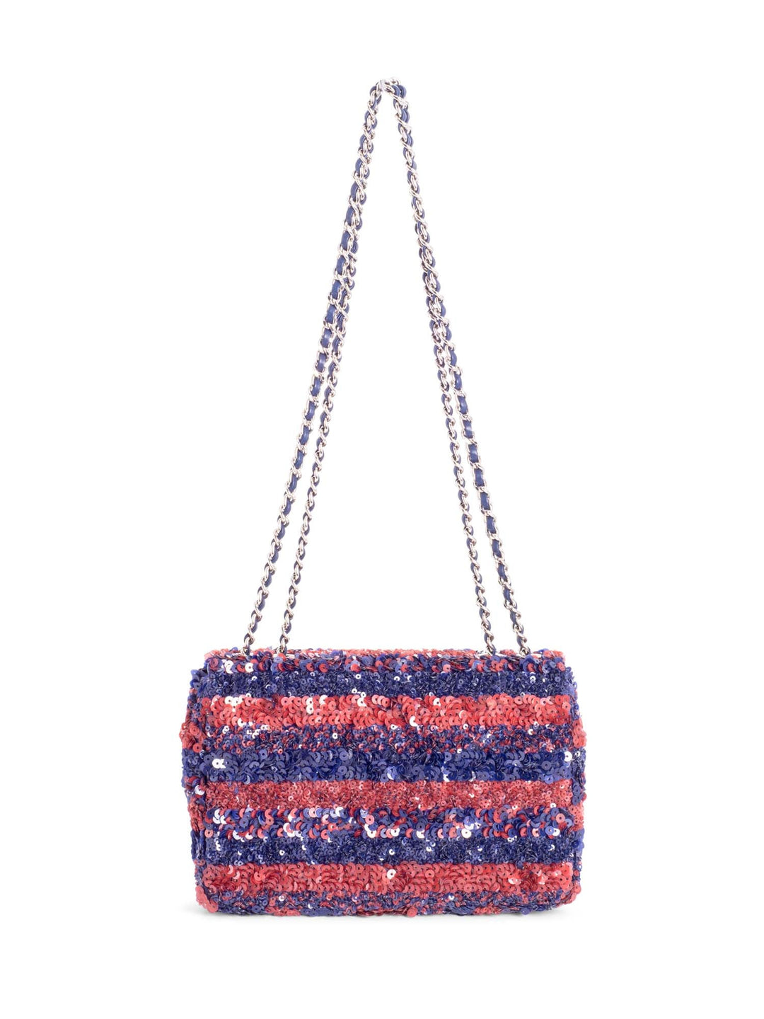 Top Quality Chanel Sequin Logo Mini Rectangular Flap Bag Red Blue