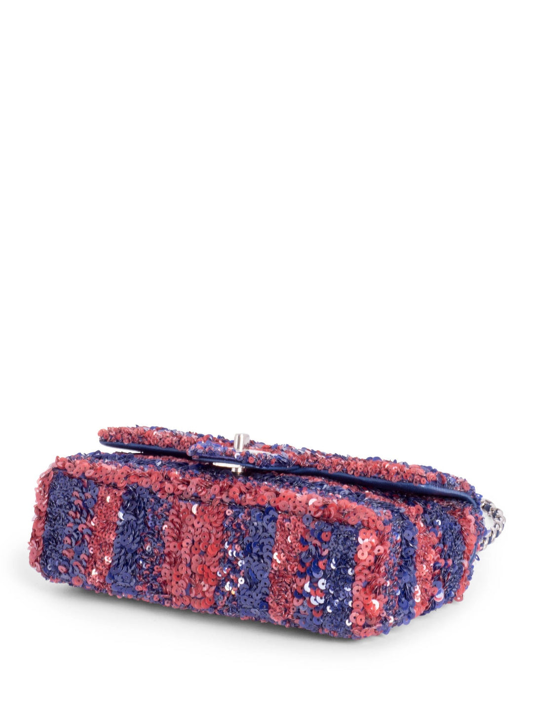 Top Quality Chanel Sequin Logo Mini Rectangular Flap Bag Red Blue