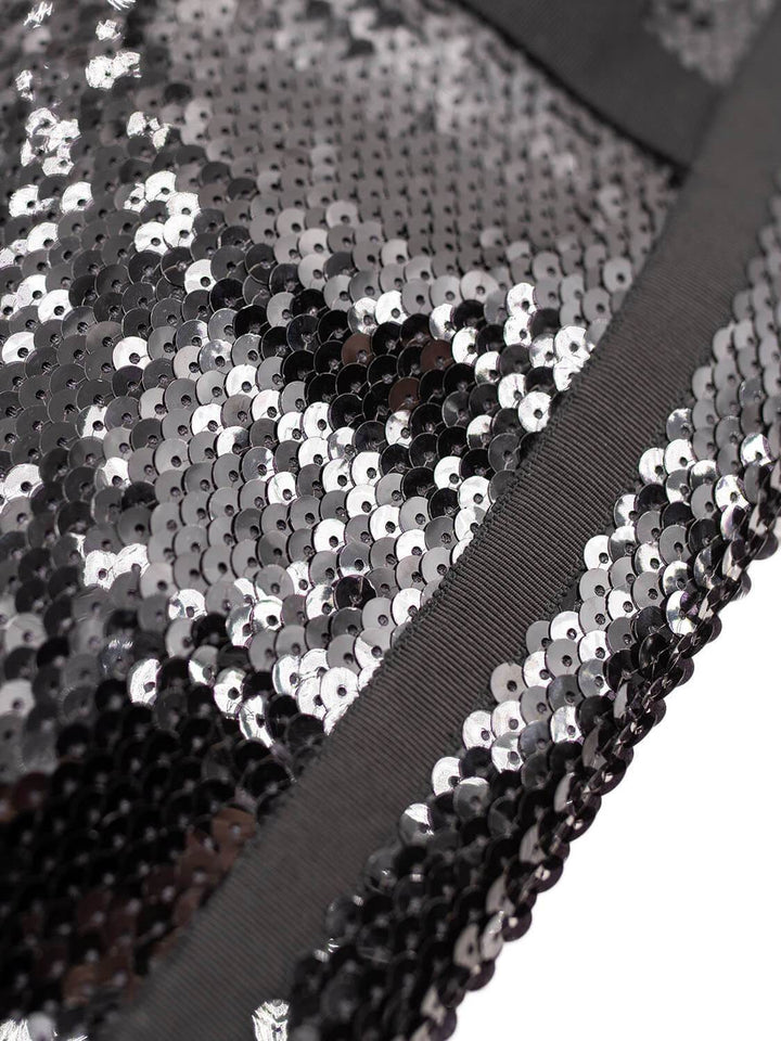 Top Quality Chanel Shiny Sequin Long Sleeve Mini Dress Black
