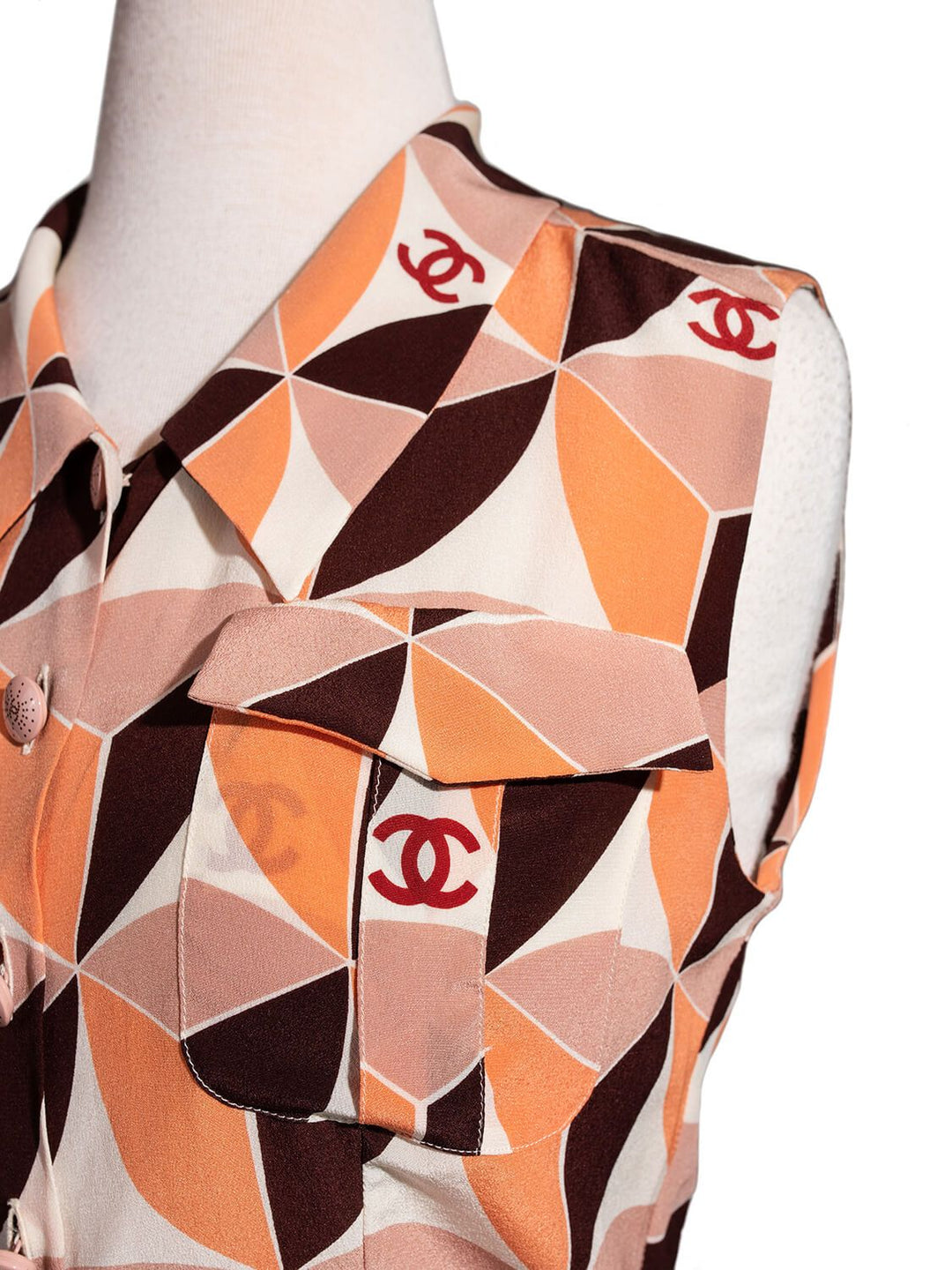 Top Quality Chanel Silk CC Logo Top Multicolor