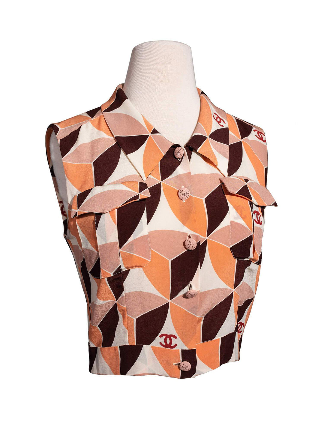 Top Quality Chanel Silk CC Logo Top Multicolor