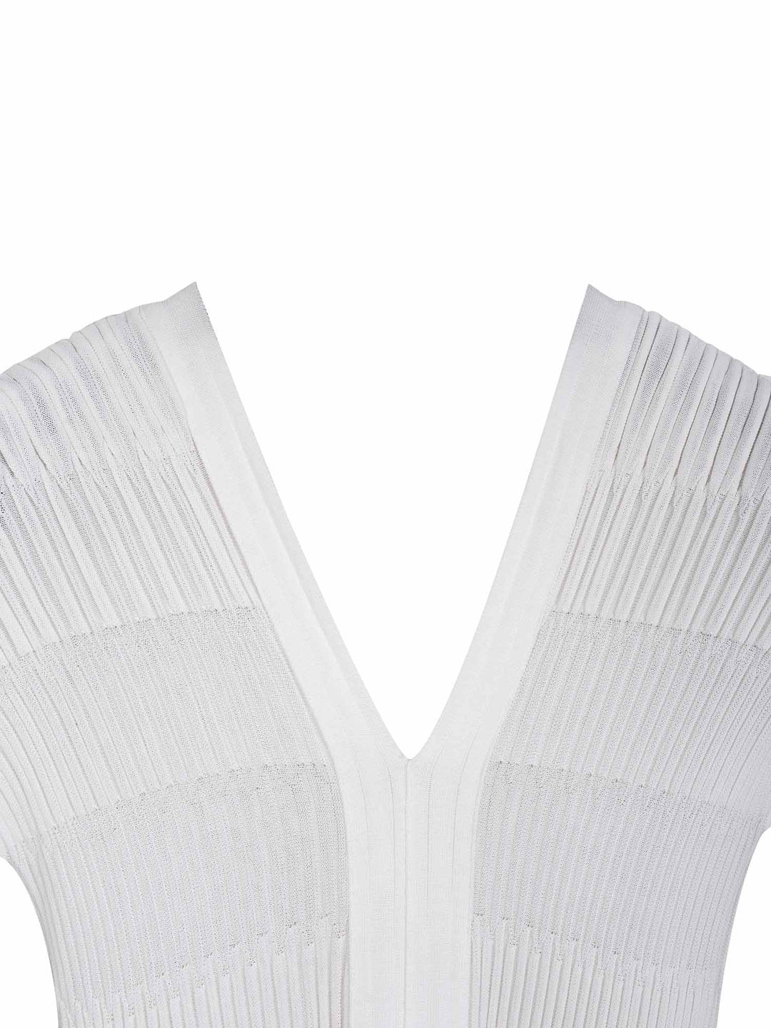 Top Quality Chanel Silk Camellia Pleated Belted Knit Dress White