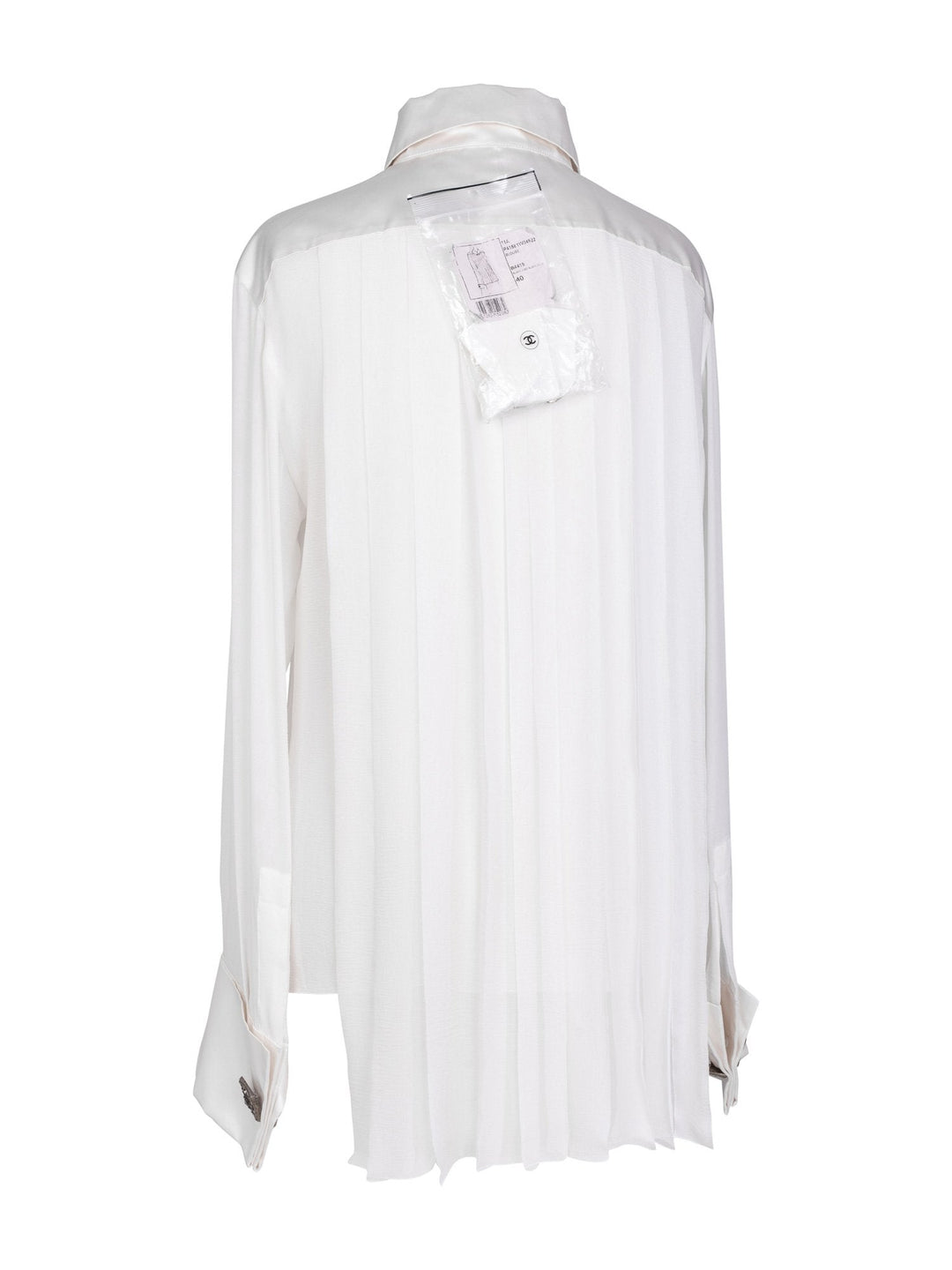 Top Quality Chanel Silk Gripoix Pleated Blouse Ivory