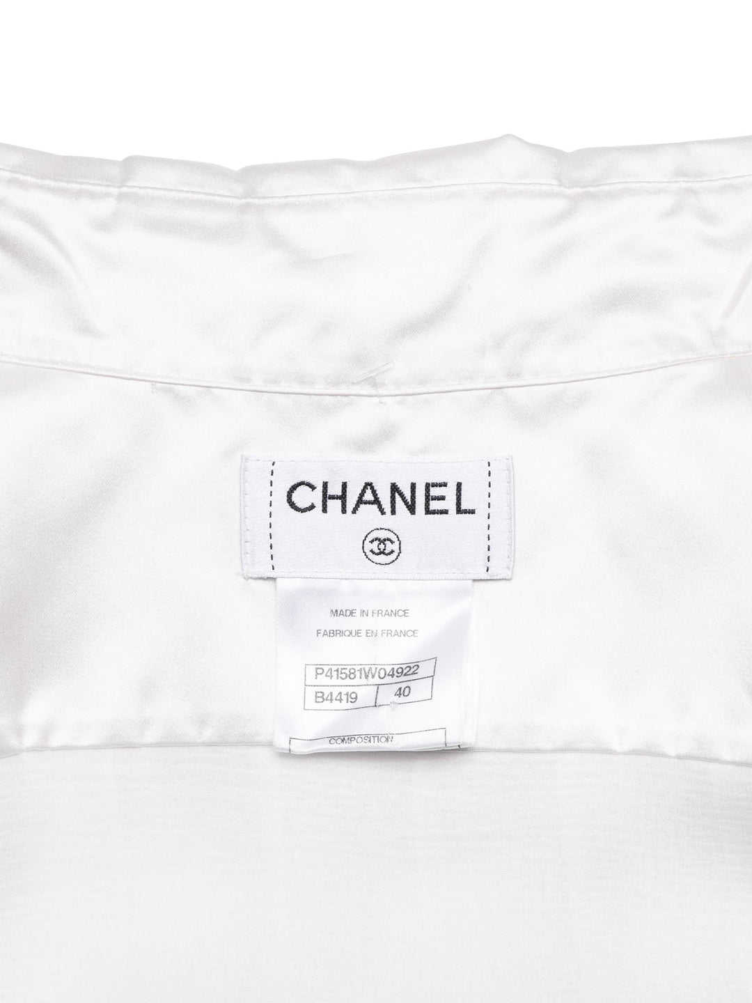 Top Quality Chanel Silk Gripoix Pleated Blouse Ivory