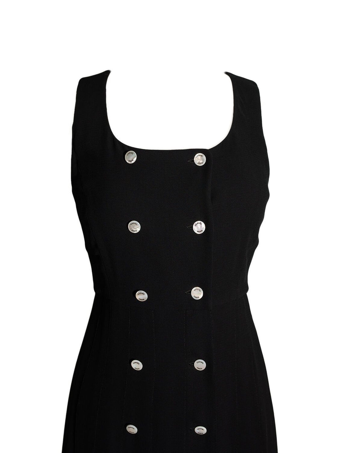 Top Quality Chanel Silk Pleated Mini Dress Black